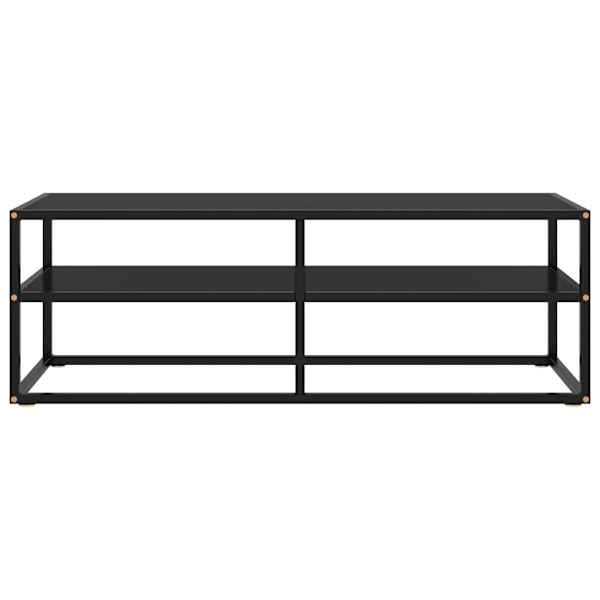 vidaXL Tv-bänk svart med svart glas 120x40x40 cm Svart