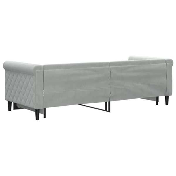 vidaXL Dagbädd utdragbar ljusgrå 80x200 cm sammet Grå