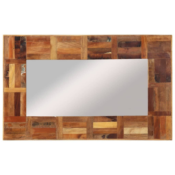 vidaXL Väggspegel massivt återvunnet trä 50x80 cm Flerfärgsdesign