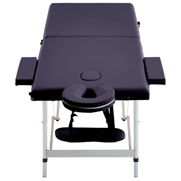 vidaXL Hopfällbar massagebänk 2 sektioner aluminium lila Lila