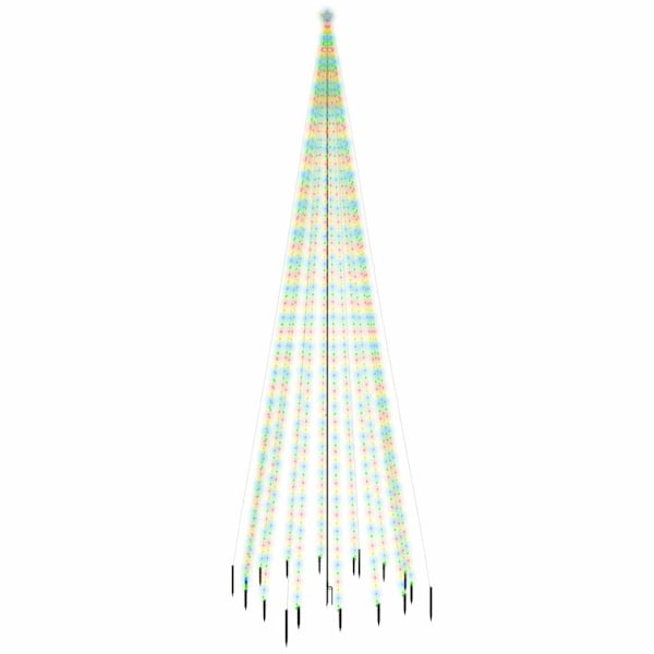 vidaXL Julgran med markspett 1134 färgglada lysdioder 800 cm Flerfärgsdesign