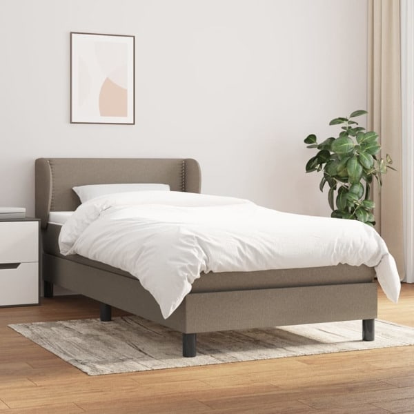 vidaXL Ramsäng med madrass taupe 100x200 cm tyg Taupe