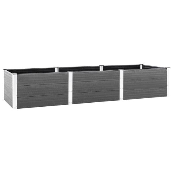 vidaXL Odlingslåda upphöjd grå 300x100x54 cm WPC Grå