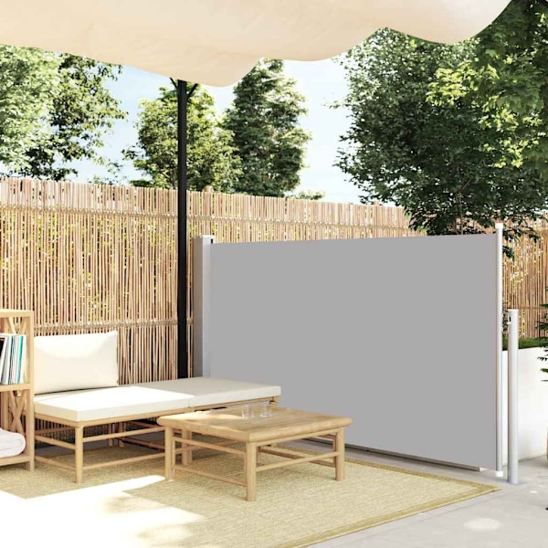 vidaXL Infällbar sidomarkis 100x500 cm grå grå