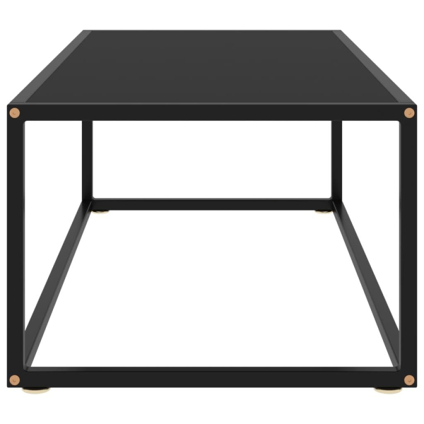 vidaXL Soffbord svart med svart glas 100x50x35 cm Svart