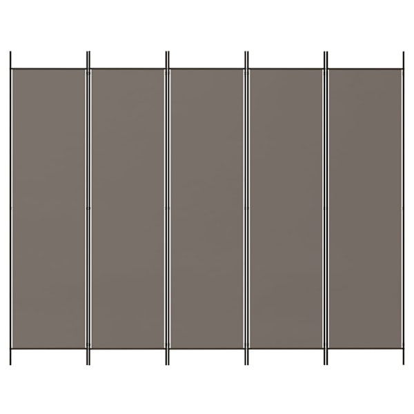 vidaXL Rumsavdelare 5 paneler antracit 250x220 cm tyg Antracit