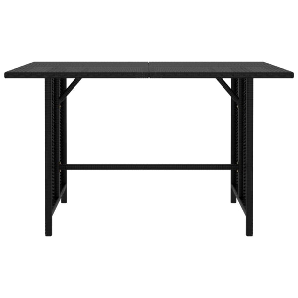 vidaXL Trädgårdsbord svart 110x70x65cm konstrotting Svart