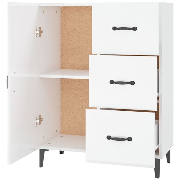 vidaXL Skänk vit högglans 69,5x34x90 cm konstruerat trä Vit