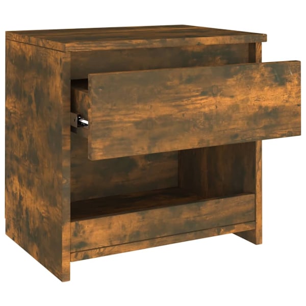 vidaXL Sängbord 2 st rökfärgad ek 40x30x39 cm konstruerat trä Brun