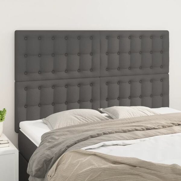 vidaXL Huvudgavlar 4 st grå 72x5x78/88 cm konstläder Grå