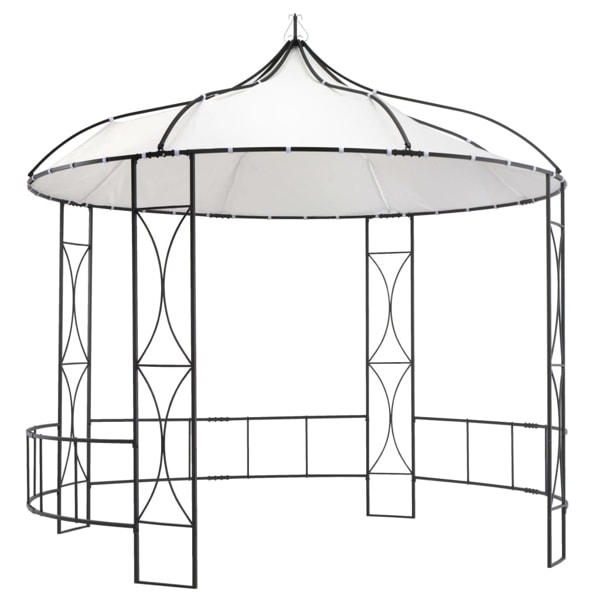 vidaXL Paviljong 300x290 cm vit rund Vit