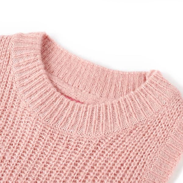 vidaXL Stickad väst för barn ljusrosa 104 Rosa