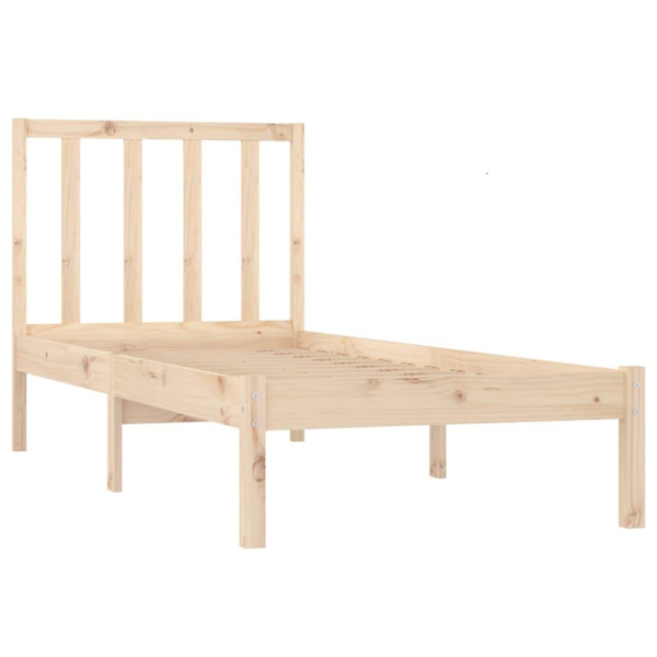 vidaXL Sängram massiv furu 100x200 cm enkelsäng Brun