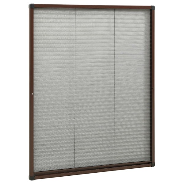vidaXL Plisserat insektsnät för fönster brun 80x100 cm aluminium Brun