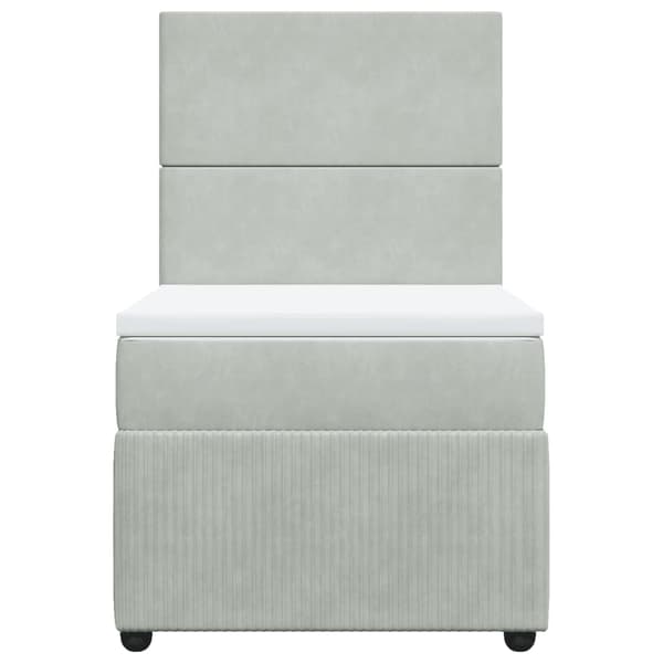 vidaXL Ramsäng med madrass ljusgrå 100x200 cm sammet Grå