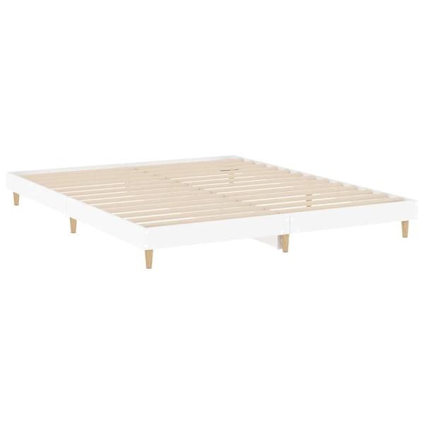vidaXL Sängram vit 140x200 cm konstruerat trä Vit
