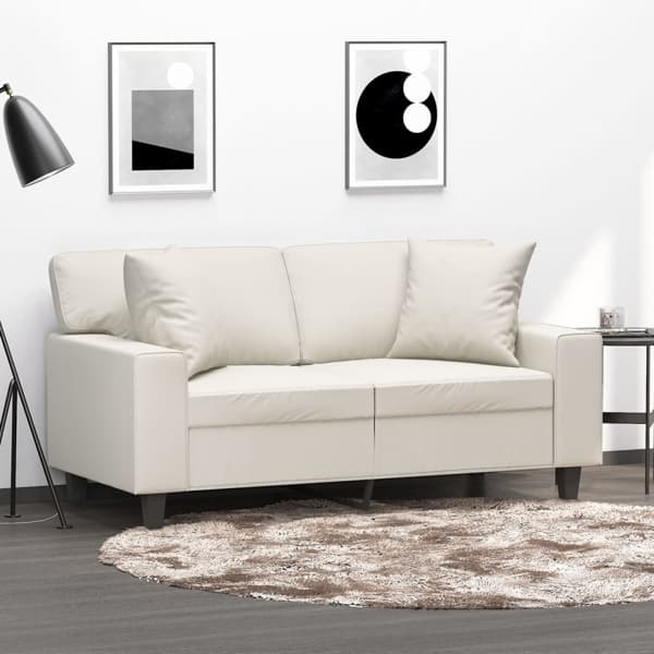 vidaXL Prydnadskuddar 2 st gräddvit 40x40 cm konstläder Kräm