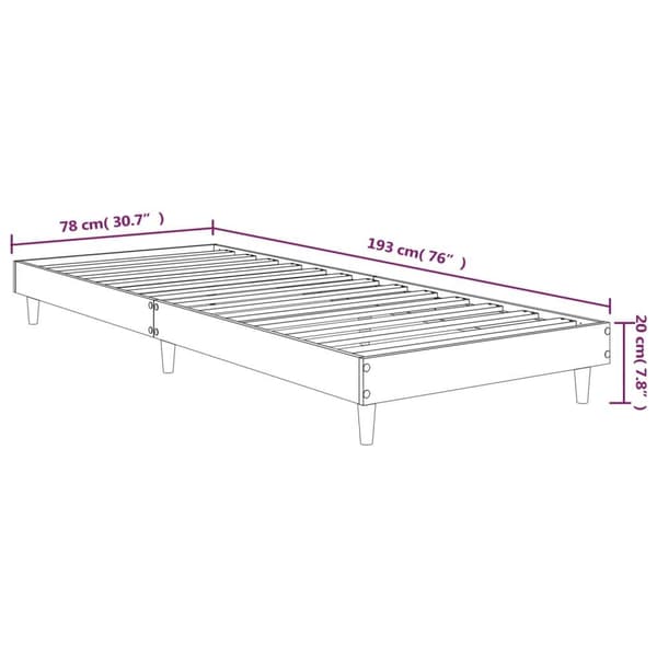 vidaXL Sängram vit högglans 75x190 cm konstruerad trä Vit