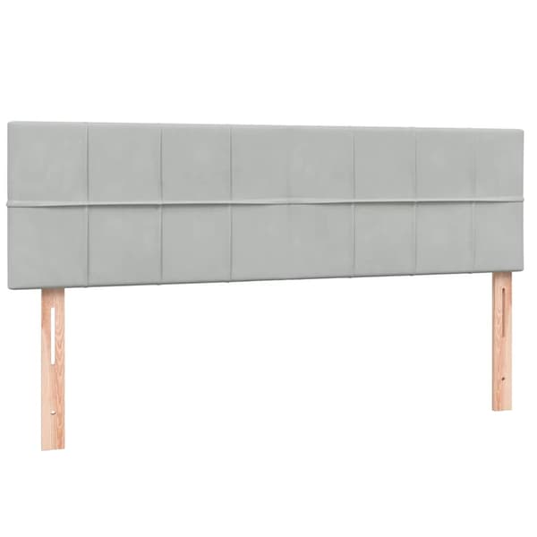 vidaXL Ramsäng med madrass ljusgrå 160x220 cm sammet Grå