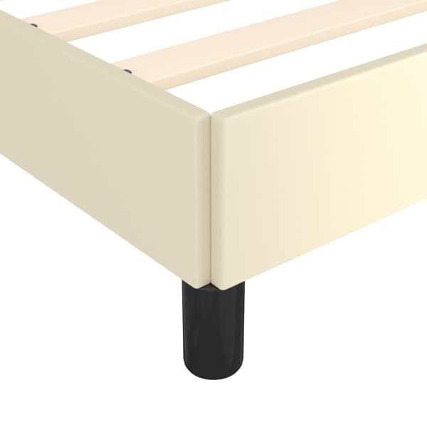 vidaXL Sängram gräddvit 100x200 cm konstläder Kräm