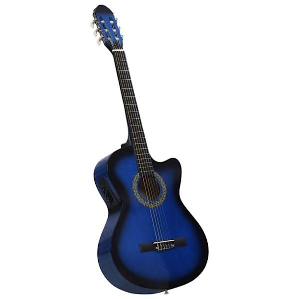 vidaXL Gitarr western 12 delar med EQ-pedal och 6 strängar blå Blå