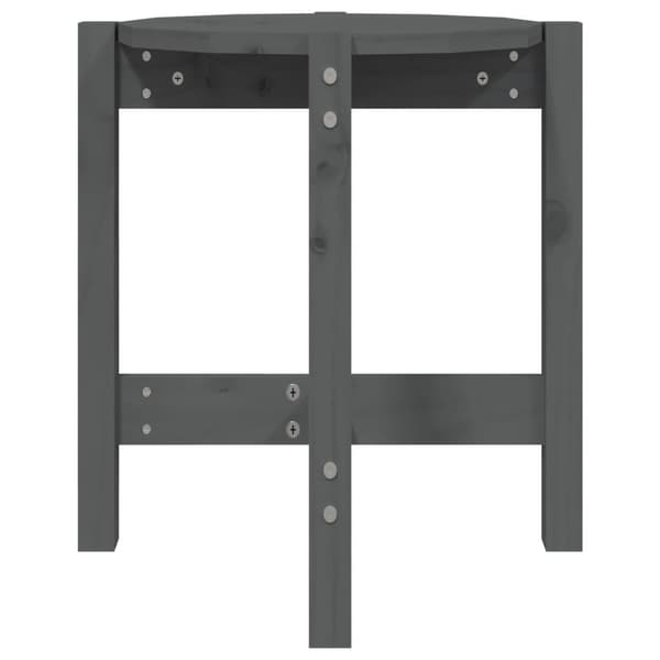 vidaXL Soffbord grå Ø 42,5x45 cm massiv furu Grå