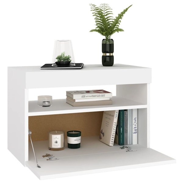 vidaXL TV-bänk med LED-belysning vit 60x35x40 cm Vit