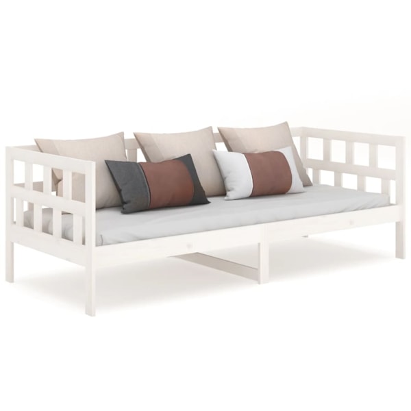 vidaXL Dagbädd vit massiv furu 90x190 cm Vit
