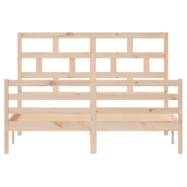 vidaXL Sängram massiv furu 160x200 cm Brun