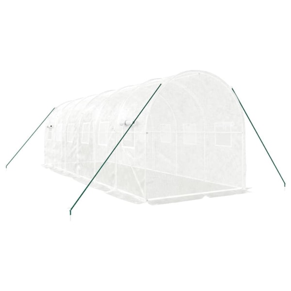 vidaXL Växthus med stålram vit 12 m² 6x2x2 m Vit