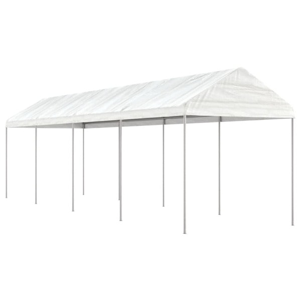 vidaXL Paviljong med tak vit 8,92x2,28x2,69 m polyeten Vit