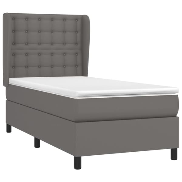 vidaXL Ramsäng med madrass grå 100x200 cm konstläder Grå