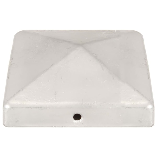 vidaXL Stolphattar pyramid 6 st galvaniserad metall 101x101 mm Silver