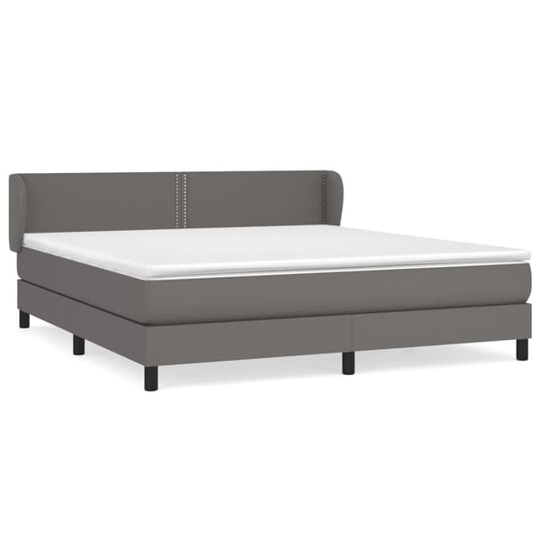 vidaXL Ramsäng med madrass grå 180x200 cm konstläder Grå