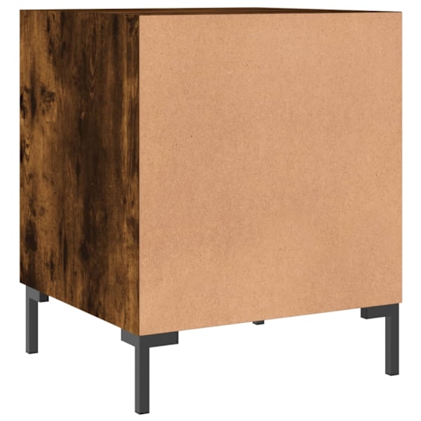 vidaXL Sängbord rökfärgad ek 40x40x50 cm konstruerat trä Brun