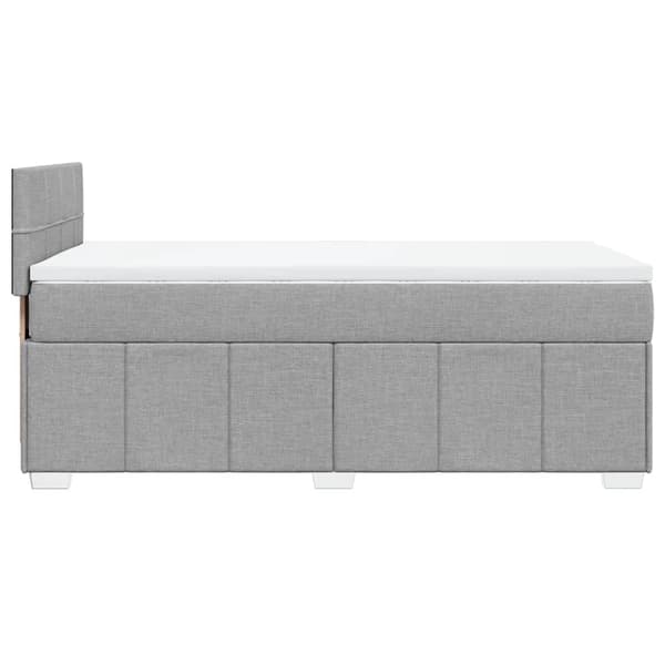 vidaXL Ramsäng med madrass ljusgrå 80x200 cm tyg Grå
