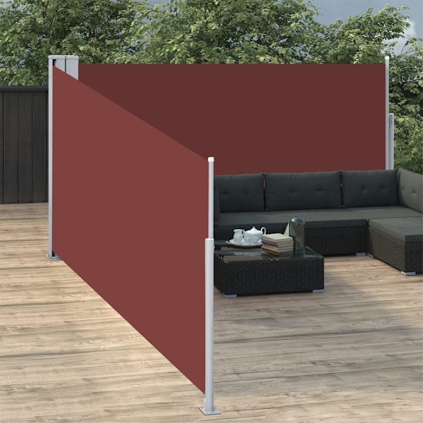 vidaXL Infällbar sidomarkis brun 140x1000 cm Brun