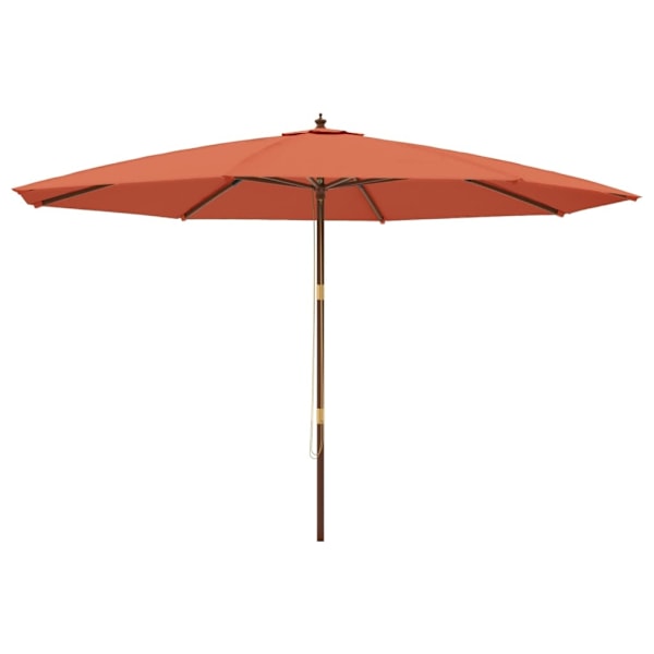 vidaXL Parasoll med trästång 400x273 cm terrakotta Brun