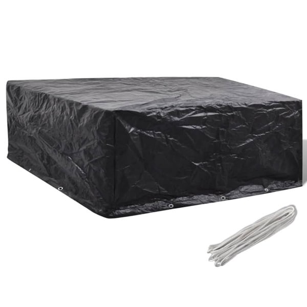 vidaXL Överdrag för Trädgårdsmöbler 10 öljetter 260 x 90 cm Svart