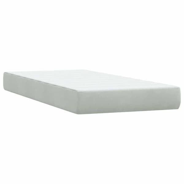 vidaXL Ramsäng med madrass ljusgrå 80x220 cm sammet Grå