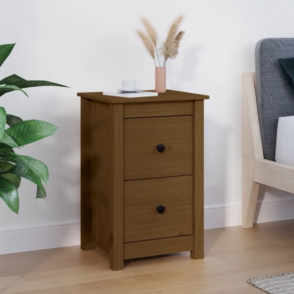 vidaXL Sängbord honungsbrun 40x35x61,5 cm massiv furu Brun