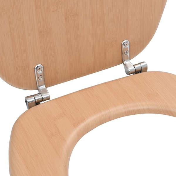 vidaXL Toalettsitsar med lock 2 st MDF bambudesign Brun