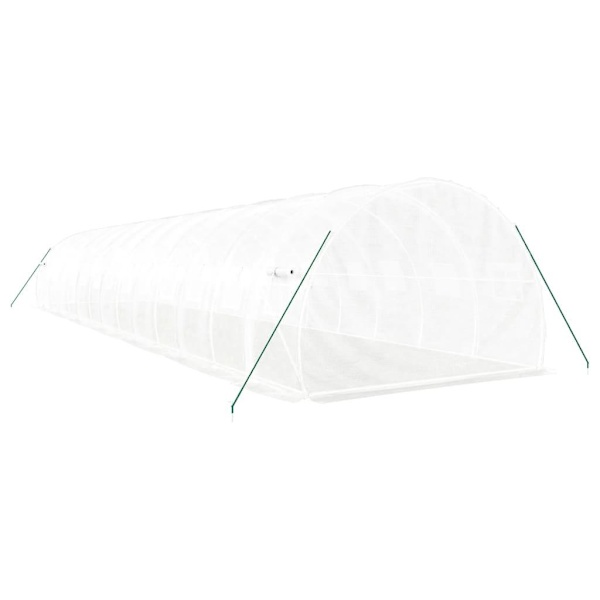 vidaXL Växthus med stålram vit 42 m² 14x3x2 m Vit