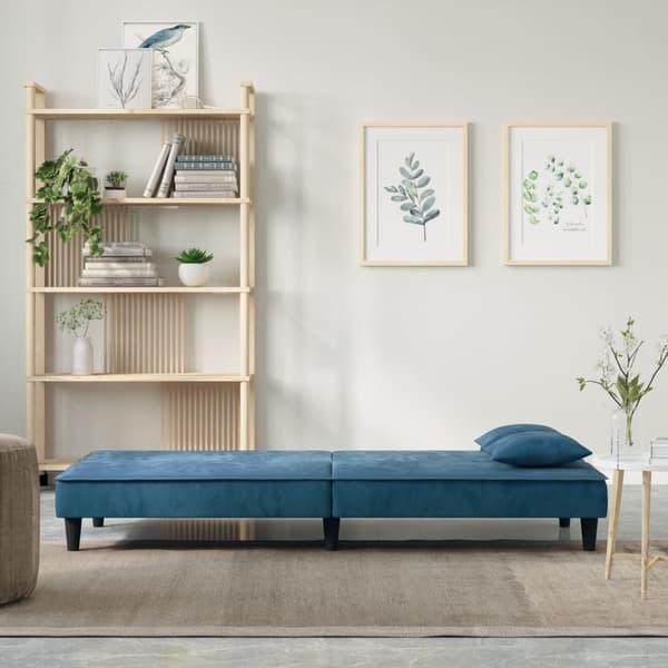 vidaXL Bäddsoffa blå sammet Blå
