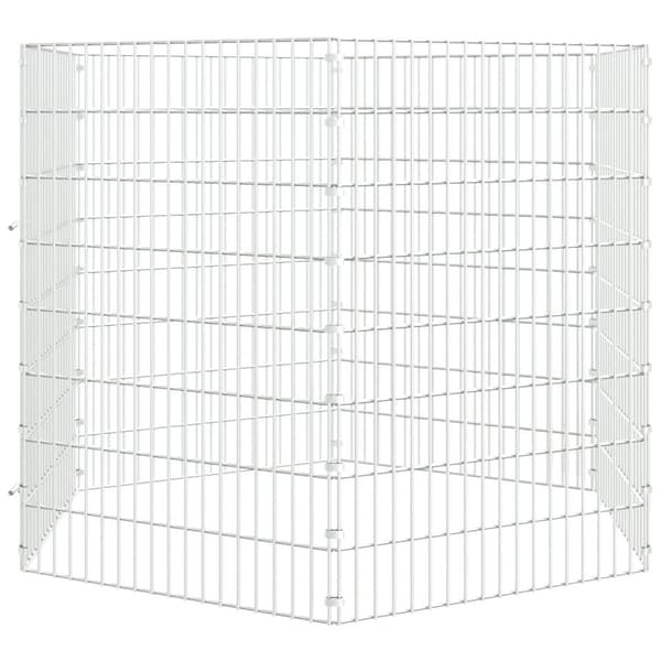 vidaXL Kaninhage 6 paneler 54x80 cm galvaniserat järn Silver
