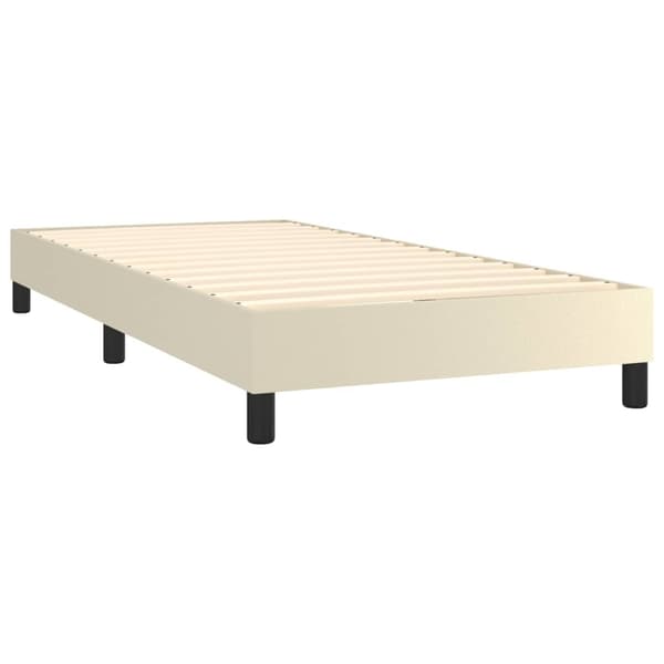vidaXL Ramsäng med madrass gräddvit 90x200cm konstläder Kräm