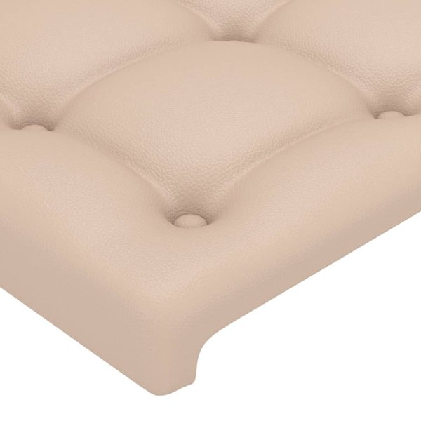 vidaXL Sänggavel LED cappuccino 90x5x78/88 cm konstläder Brun