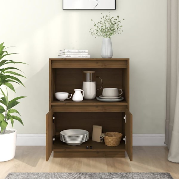 vidaXL Skänk honungsbrun 60x34x75 cm massiv furu Brun