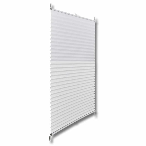 vidaXL Plisségardin 90x200 cm vit Vit