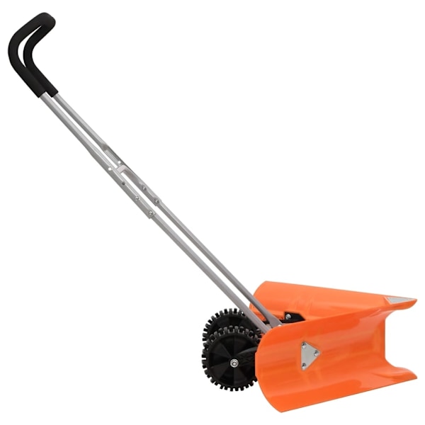 vidaXL Snöplog med förlängningsbart handtag orange stål Orange